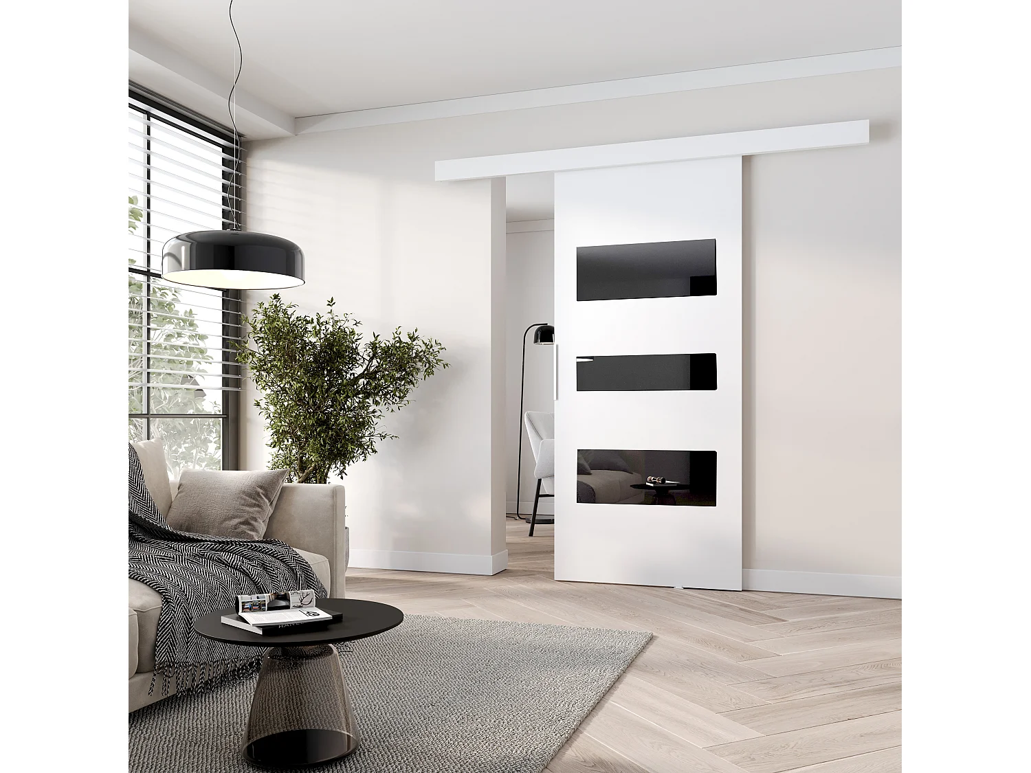 MINIO go for it, porte coulissante CLEAN C 106 cm portes de chambre | Blanc