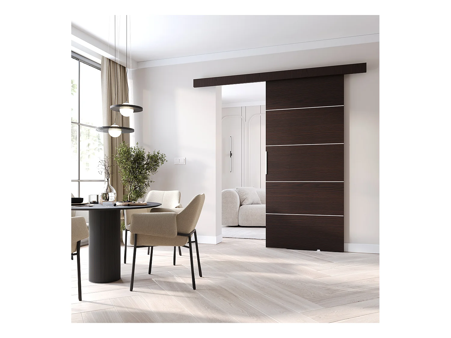 MINIO go for it, porte coulissante CLEAN B 96 cm Portes de chambre | Wenge