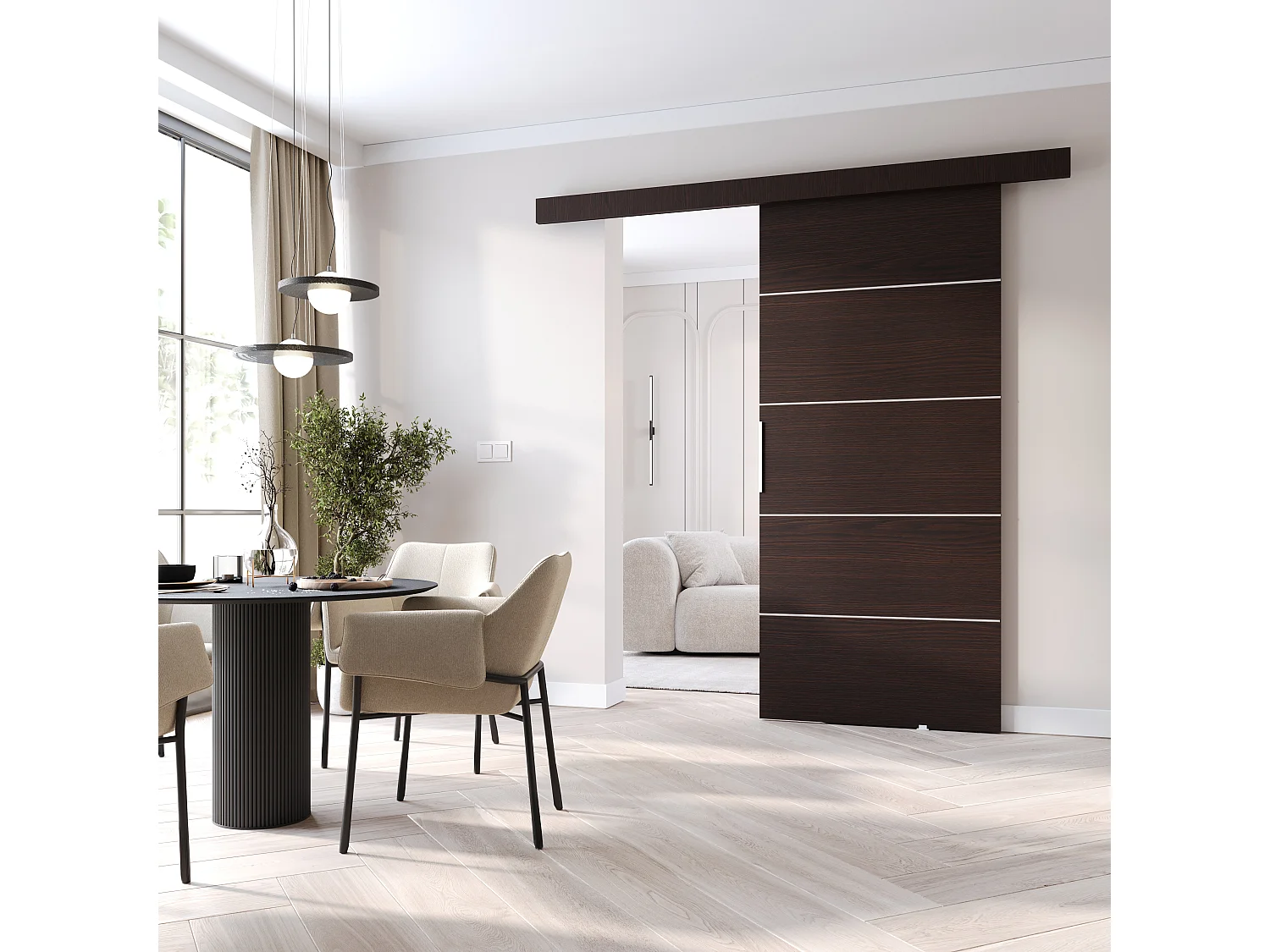 MINIO go for it porte coulissante CLEAN B 96 cm Portes de chambre | Wenge
