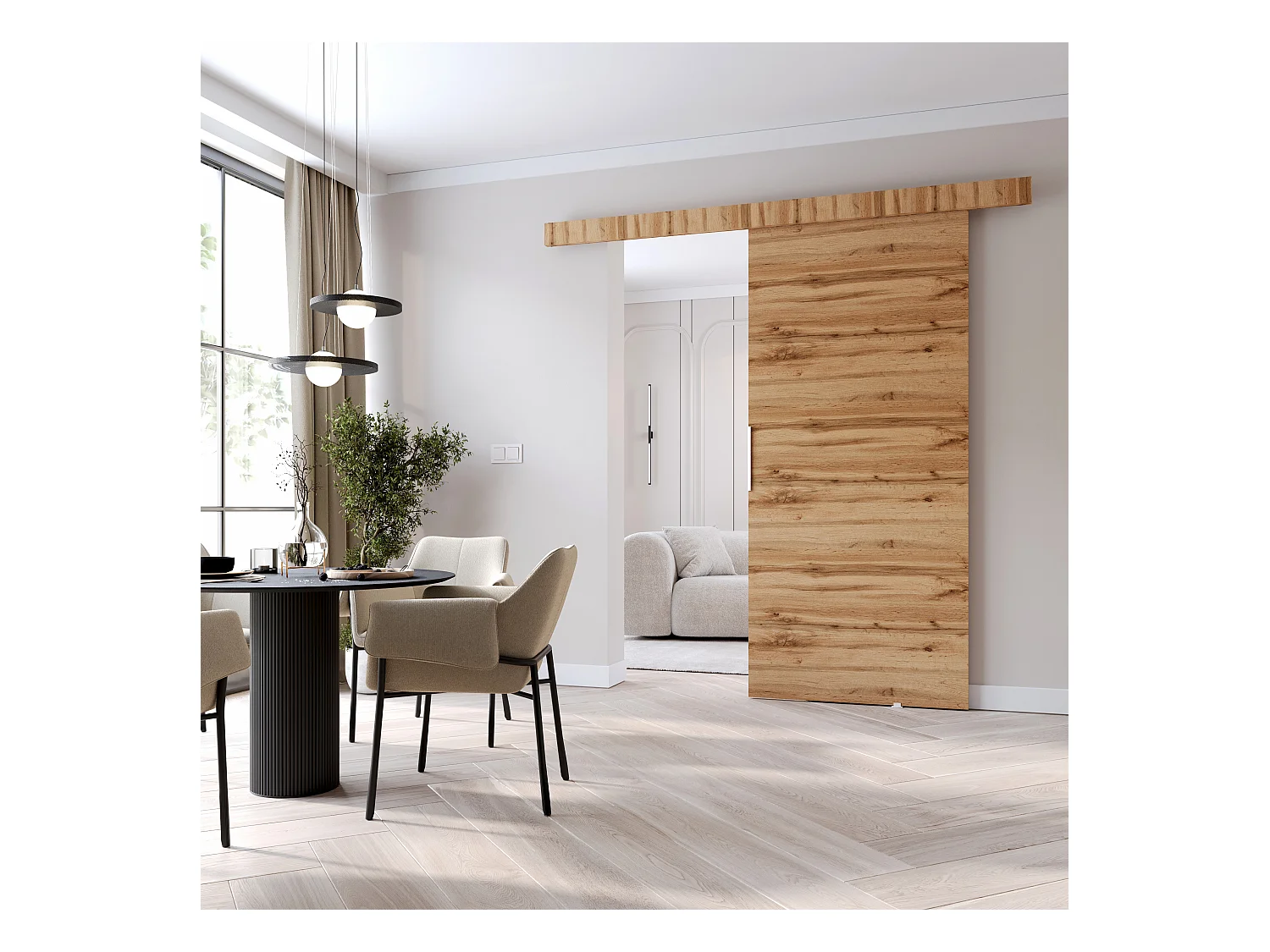 MINIO go for it, porte coulissante CLEAN A 76 cm portes de chambre | Chêne Wotan