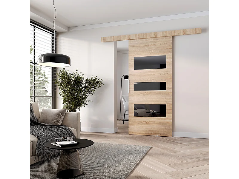 MINIO go for it, porte coulissante CLEAN C 96 cm portes de chambre | Chêne Sonoma