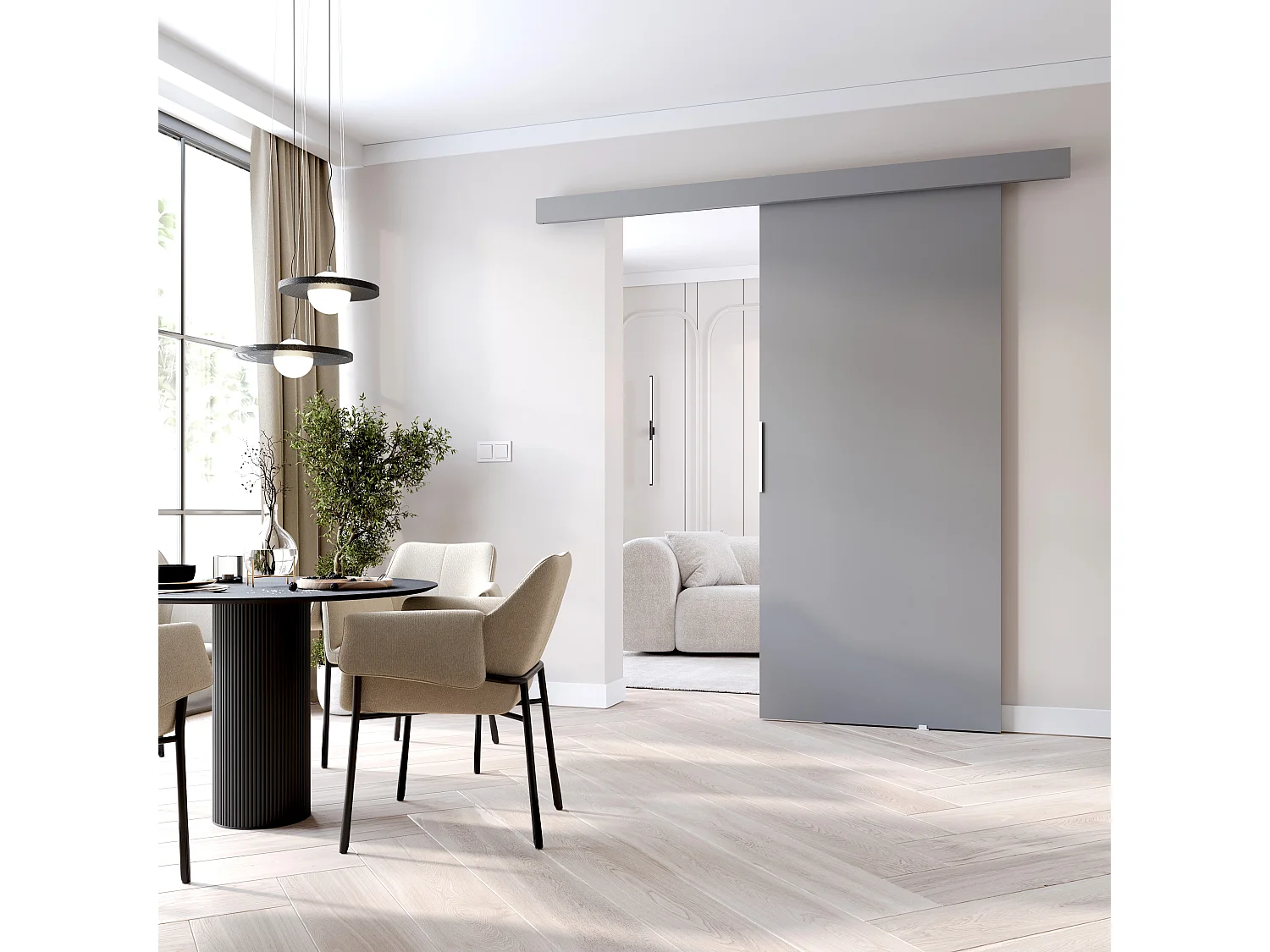 MINIO go for it, porte coulissante CLEAN A 96 cm portes de chambre | Gris