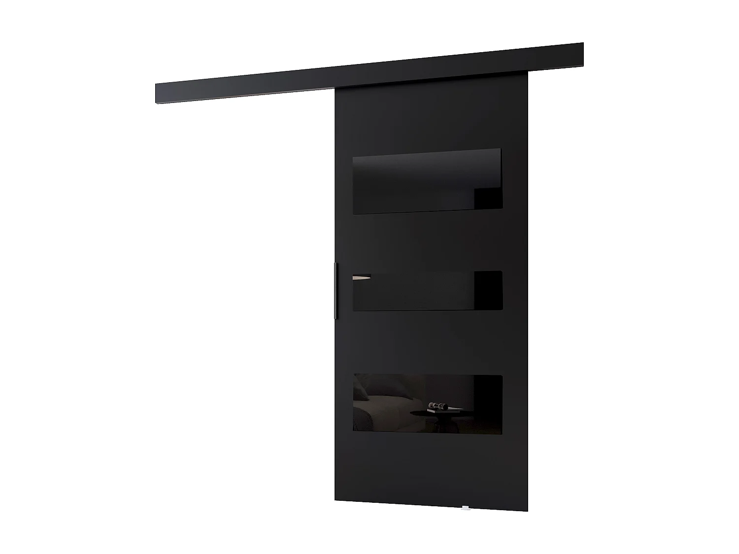 MINIO go for it, porte coulissante CLEAN C 86 cm portes de chambre | Noir