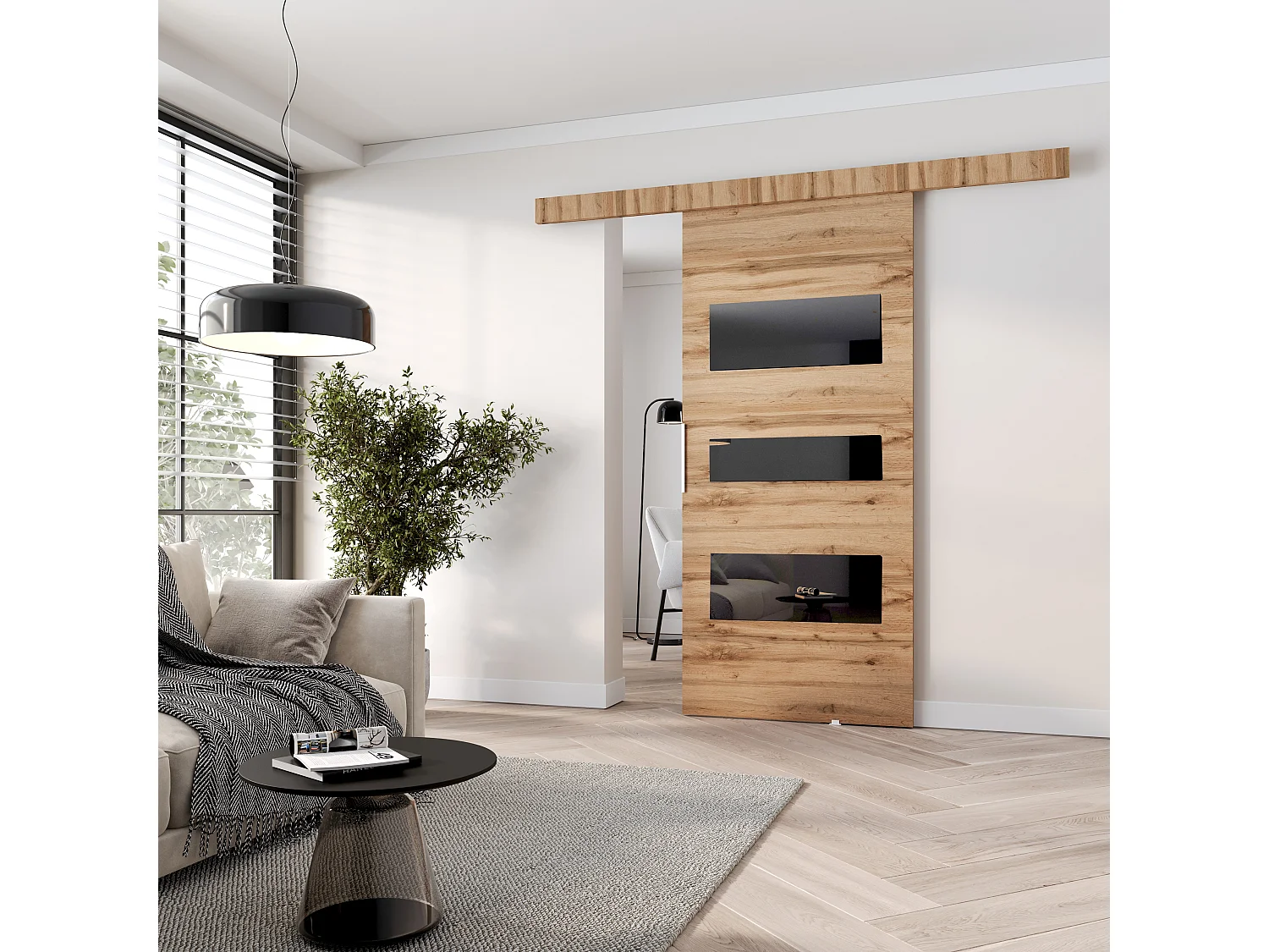 MINIO go for it, porte coulissante CLEAN C 106 cm portes de chambre | Chêne Wotan