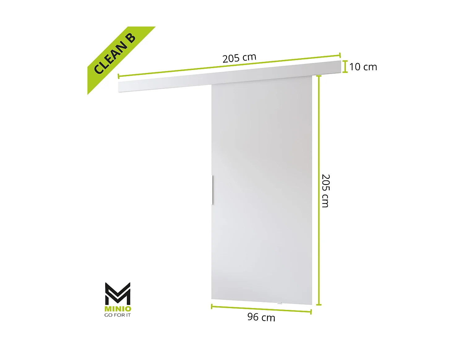 MINIO go for it, Interne schuifdeuren CLEAN B 96 cm  in de kleur eiken sonoma