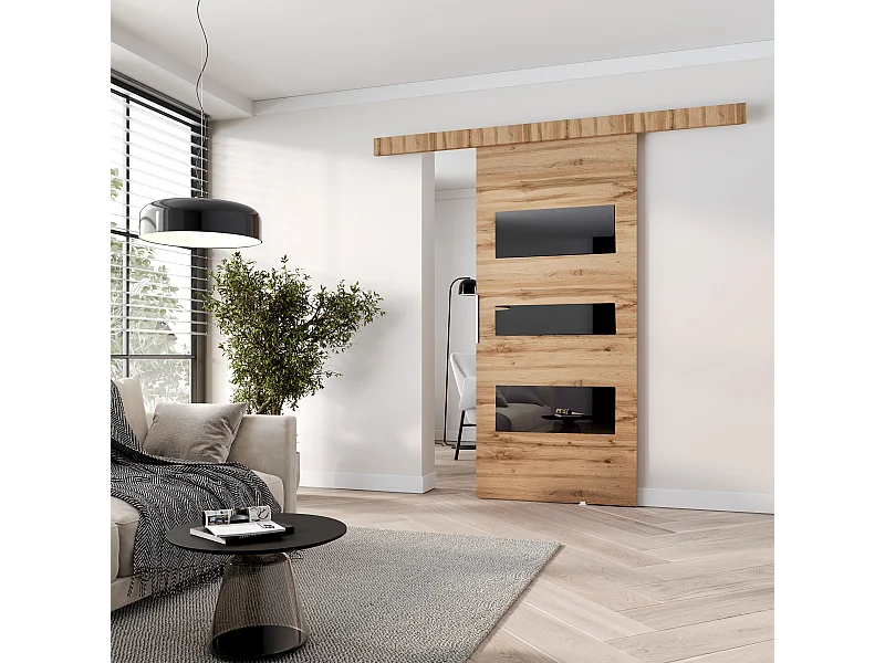 MINIO go for it, porte coulissante CLEAN C 86 cm portes de chambre | Chêne Wotan