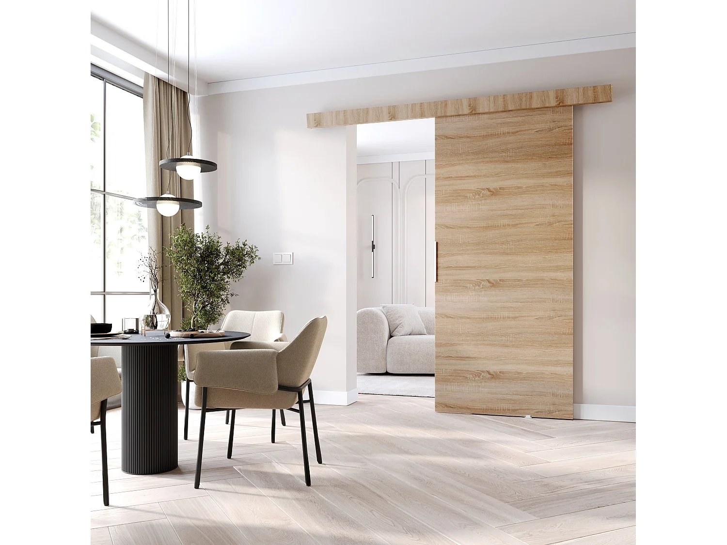 MINIO go for it, porte coulissante CLEAN A 86 cm portes de chambre | Chêne Sonoma