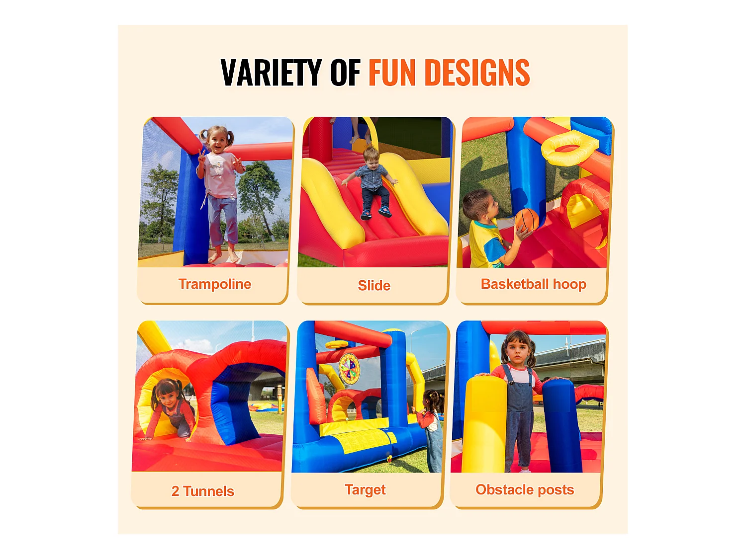 Château Gonflable, SucceBuy Maison Gonflable - Loisirs en Plein Air, 406x239x244 cm, avec Souffleur, Toboggan, pour les 3 à 8 Ans