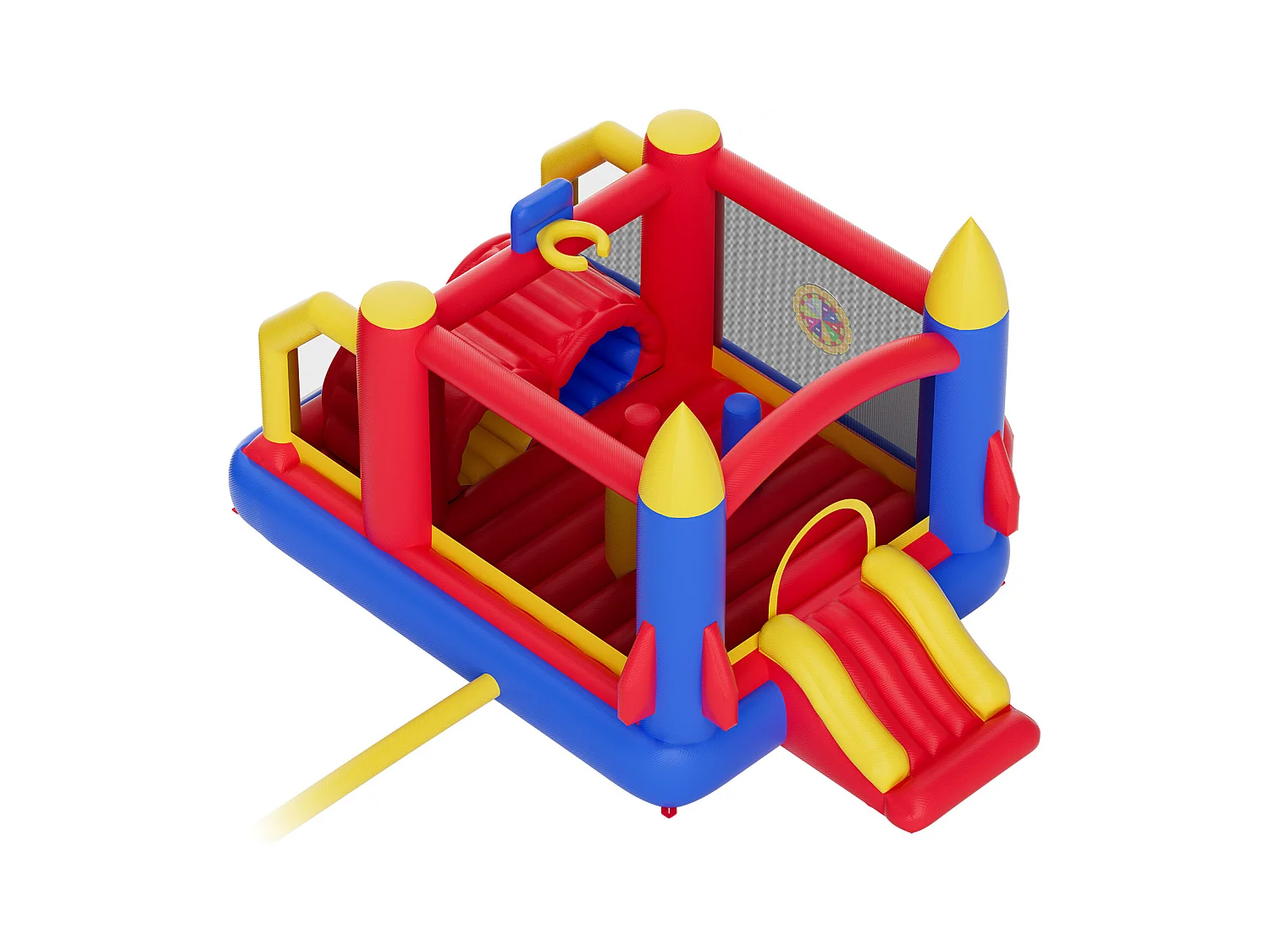 Château Gonflable, SucceBuy Maison Gonflable - Loisirs en Plein Air, 406x239x244 cm, avec Souffleur, Toboggan, pour les 3 à 8 Ans