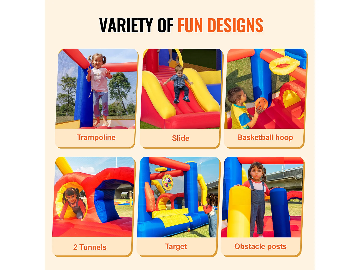 Aufblasbare Burg, SucceBuy Hüpfburg – Spaß im Freien, 406 x 239 x 244 cm, mit Gebläse, Rutsche, für Kinder von 3–8 Jahren