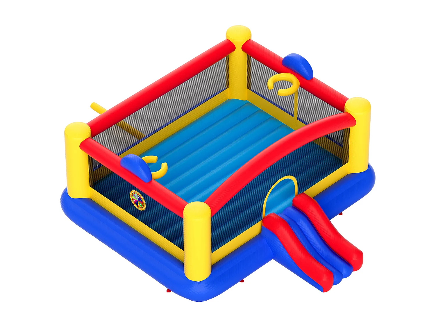 Château Gonflable, SucceBuy Maison Gonflable, 450 x 439 x 203 cm, Maison de Jeu Extérieure pour Enfants de 3 à 10 Ans