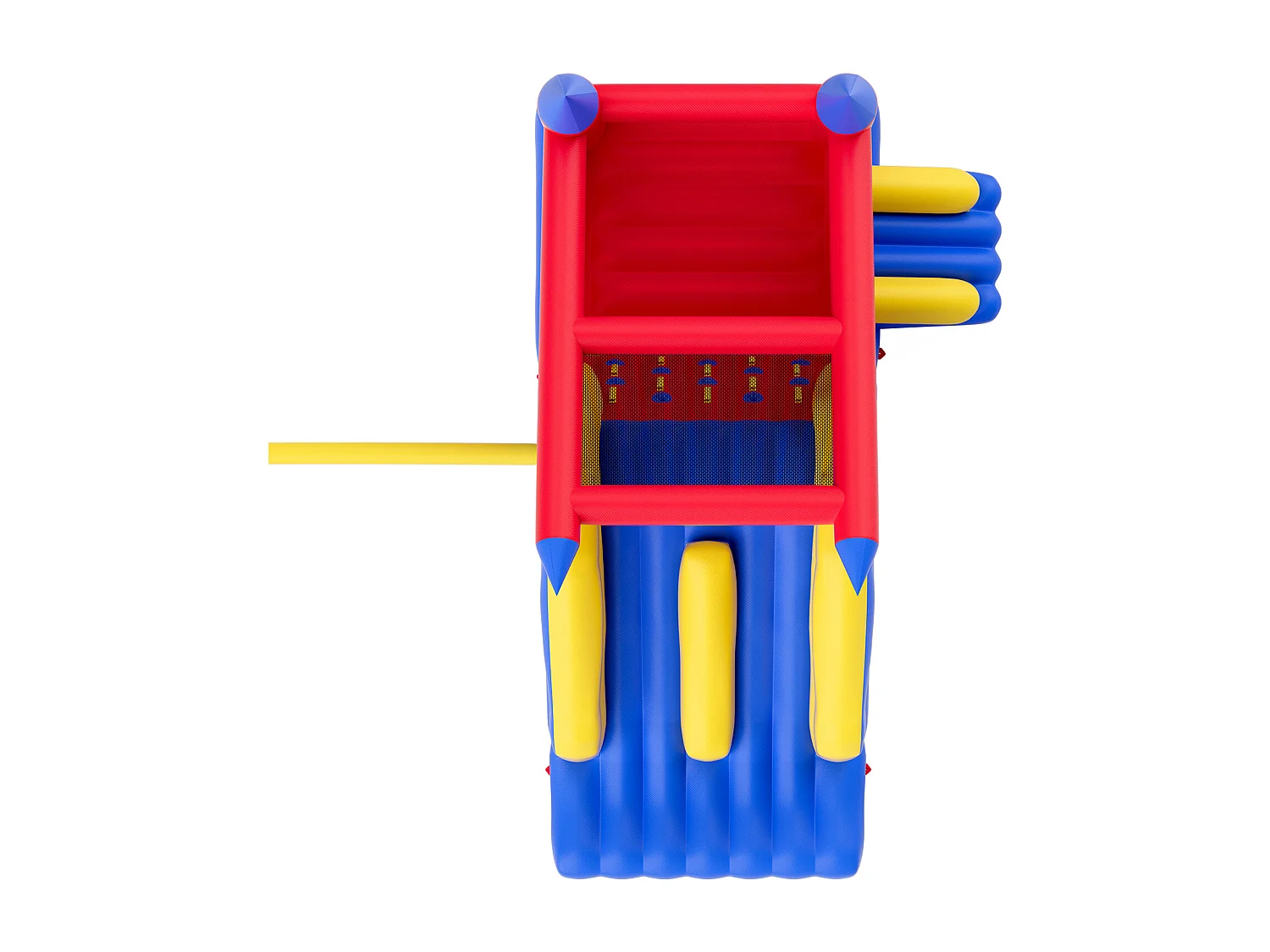 Château Gonflable, SucceBuy Maison Gonflable - 465x259x234 cm, Divertissement en Plein Air, avec Souffleur, Toboggans Doubles pour Enfants de 3 à 8 Ans