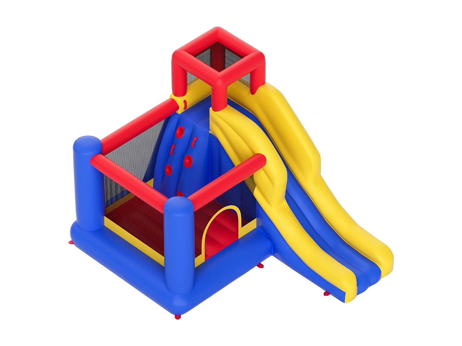 Zamek Nadmuchiwany, SucceBuy Dom Nadmuchiwany, 340 x 259 x 231 cm,Trampolina ze Zjeżdżalnią i Dmuchawą,Rodzinny Zamek Nadmuchiwany dla Dzieci w Wieku od 3 do 8 Lat