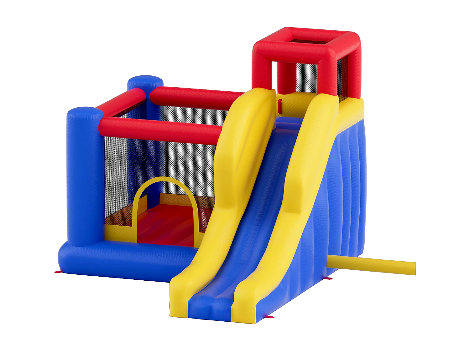 Zamek Nadmuchiwany, SucceBuy Dom Nadmuchiwany, 340 x 259 x 231 cm,Trampolina ze Zjeżdżalnią i Dmuchawą,Rodzinny Zamek Nadmuchiwany dla Dzieci w Wieku od 3 do 8 Lat