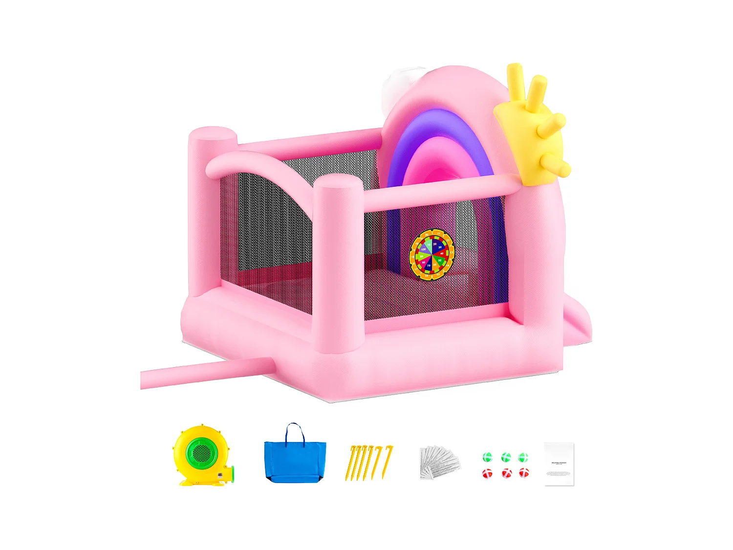 Château Gonflable, SucceBuy, Maison Gonflable pour Enfants de 3 à 8 Ans, Idéal pour les Fêtes d'Anniversaire et les Événements Festifs en Intérieur ou Extérieur