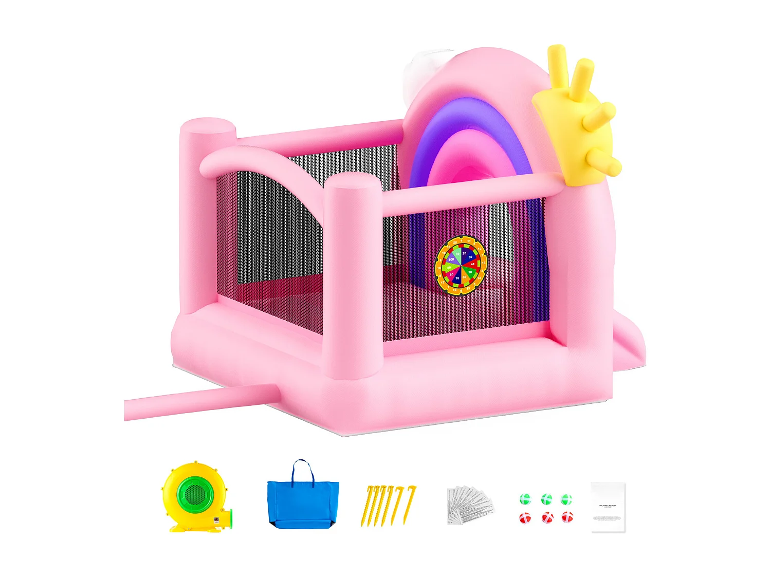 Château Gonflable, SucceBuy, Maison Gonflable pour Enfants de 3 à 8 Ans, Idéal pour les Fêtes d'Anniversaire et les Événements Festifs en Intérieur ou Extérieur