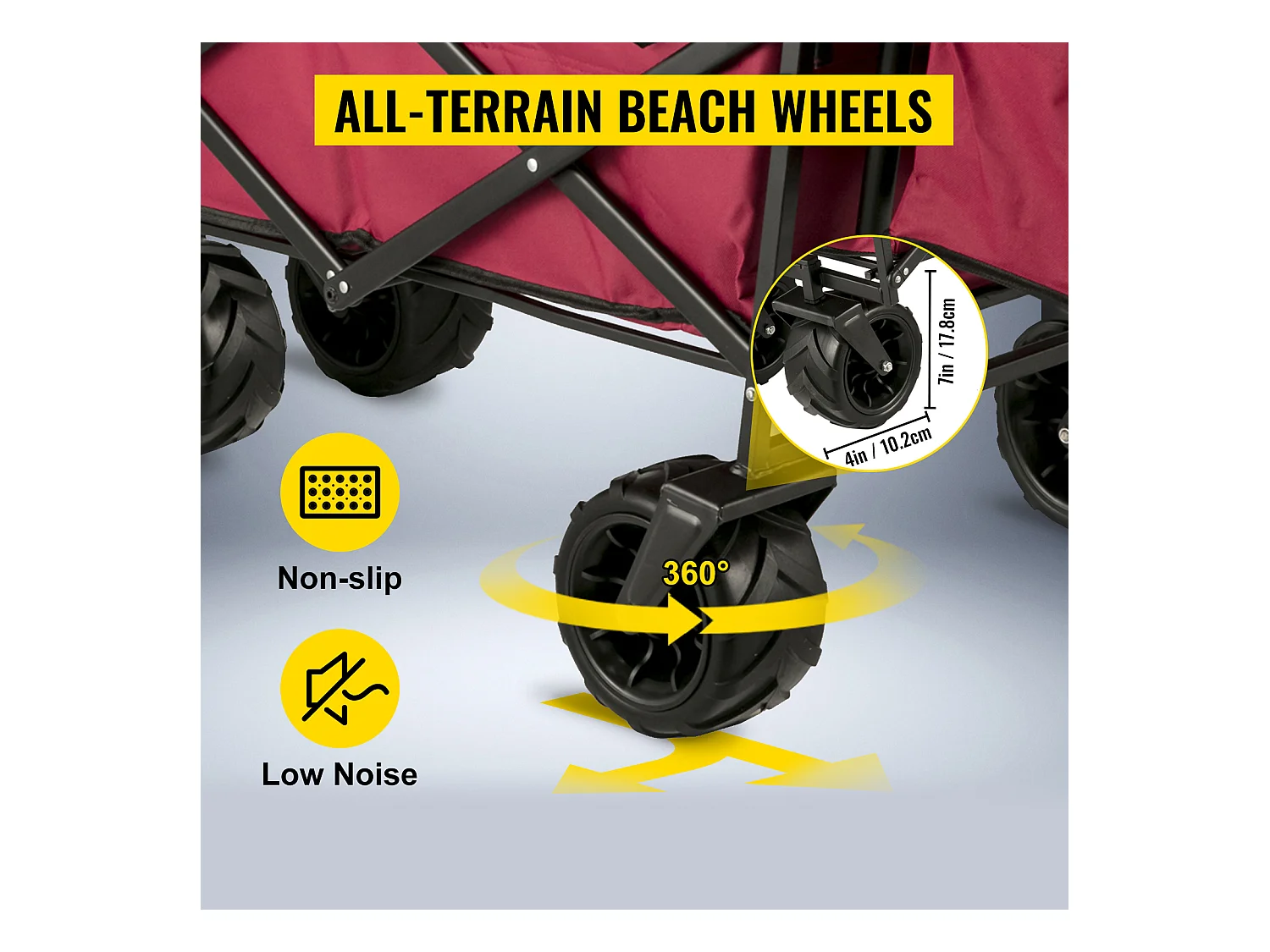 Chariot de Jardin Pliable SucceBuy, Chariot de Jardin Pliable avec Pare-Soleil, Utilitaire de Plage