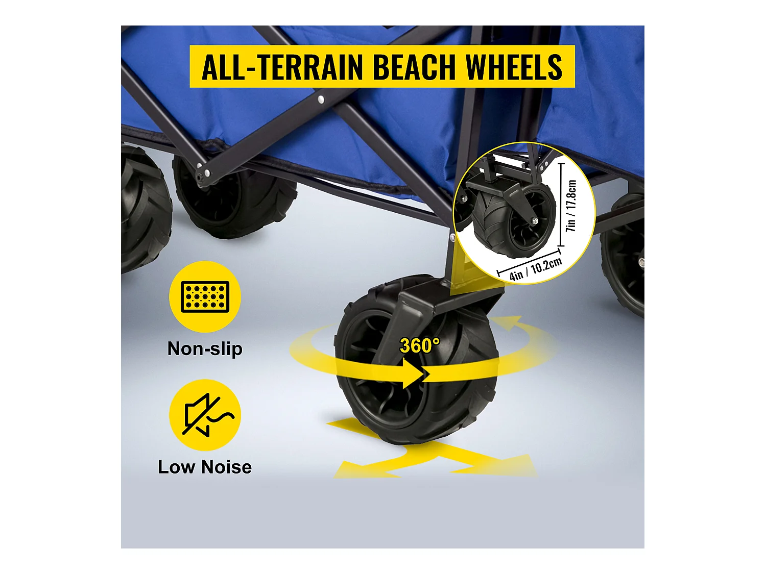 Chariot de Jardin Pliable SucceBuy, Chariot de Jardin Pliable avec Pare-Soleil, Utilitaire de Plage