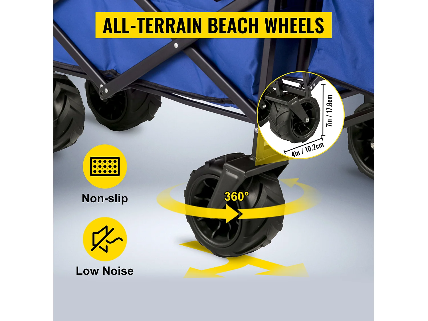 Chariot de Jardin Pliable SucceBuy, Chariot de Jardin Pliable avec Pare-Soleil, Utilitaire de Plage