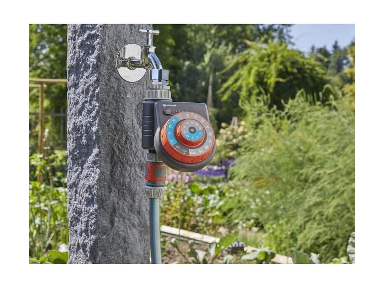 Programmateur d'arrosage Easy Plus résistant à l'eau avec bouton rotatif - technologie Safe Stop