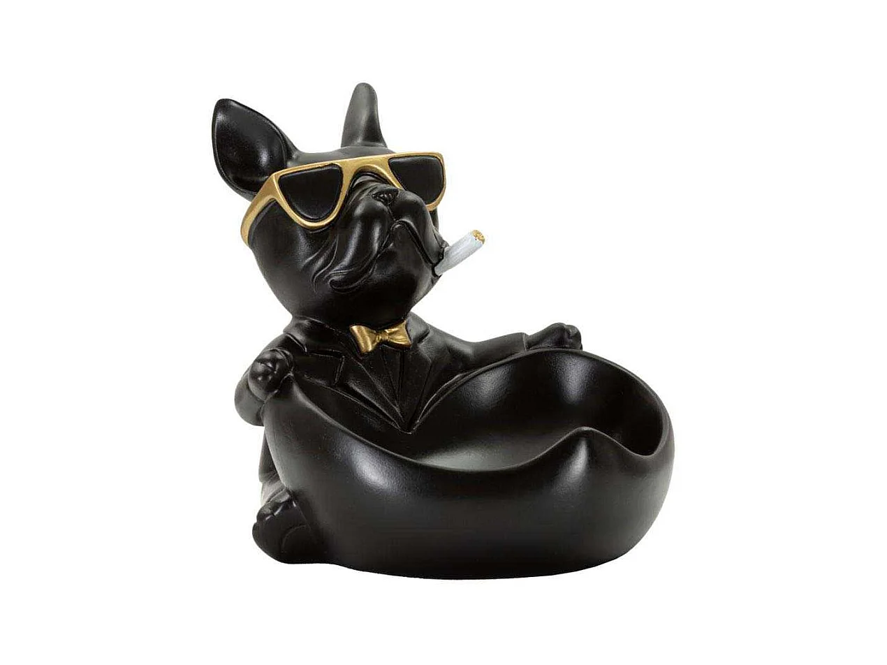 Vide-Poche Statuette Chien "Dog Ball" 20cm Noir