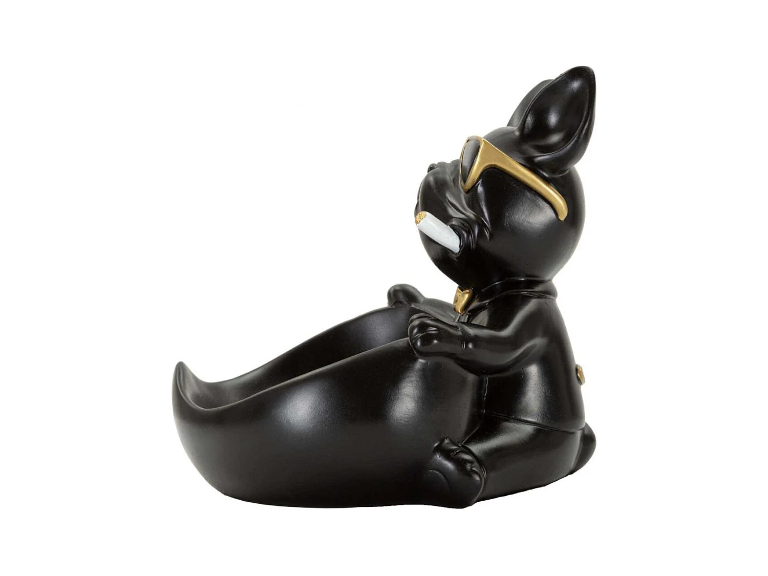 Vide-Poche Statuette Chien "Dog Ball" 20cm Noir