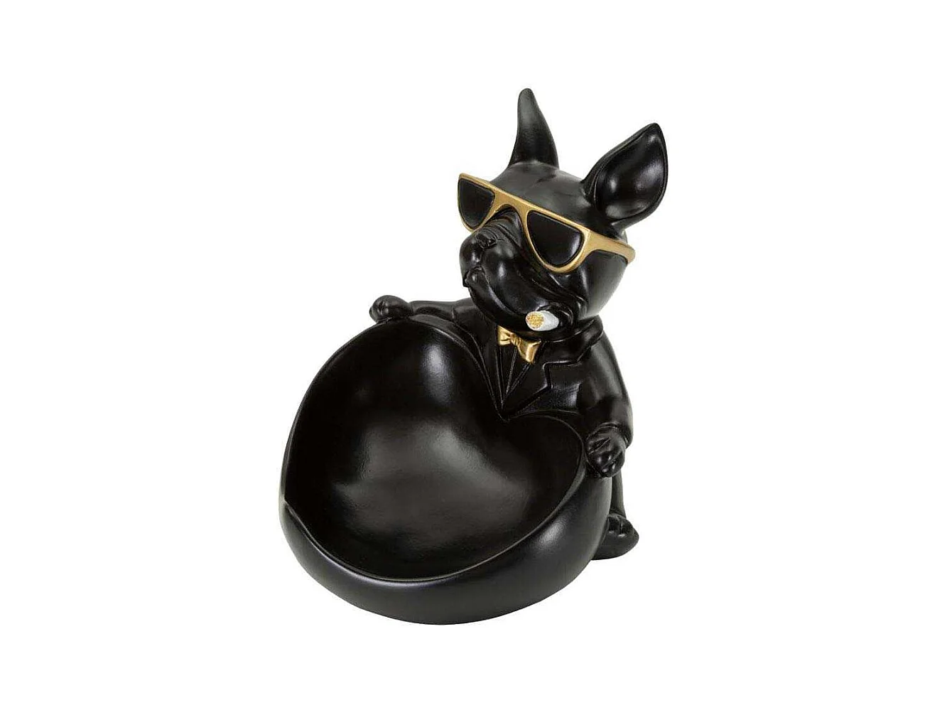 Vide-Poche Statuette Chien "Dog Ball" 20cm Noir