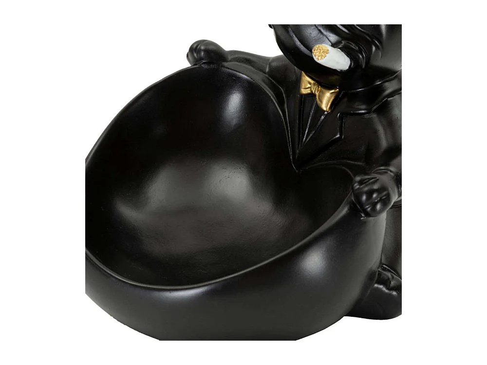 Vide-Poche Statuette Chien "Dog Ball" 20cm Noir