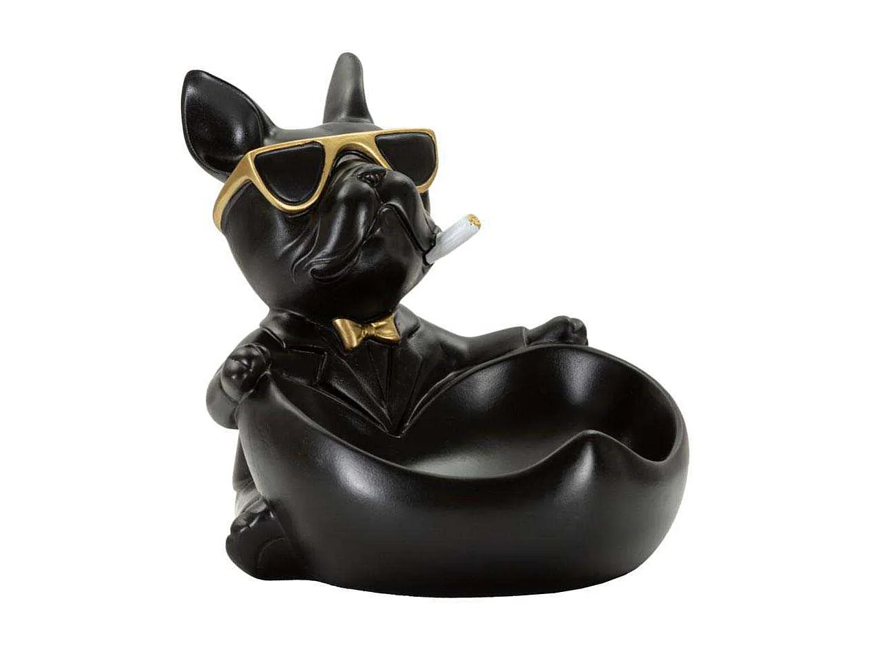 Vide-Poche Statuette Chien "Dog Ball" 20cm Noir