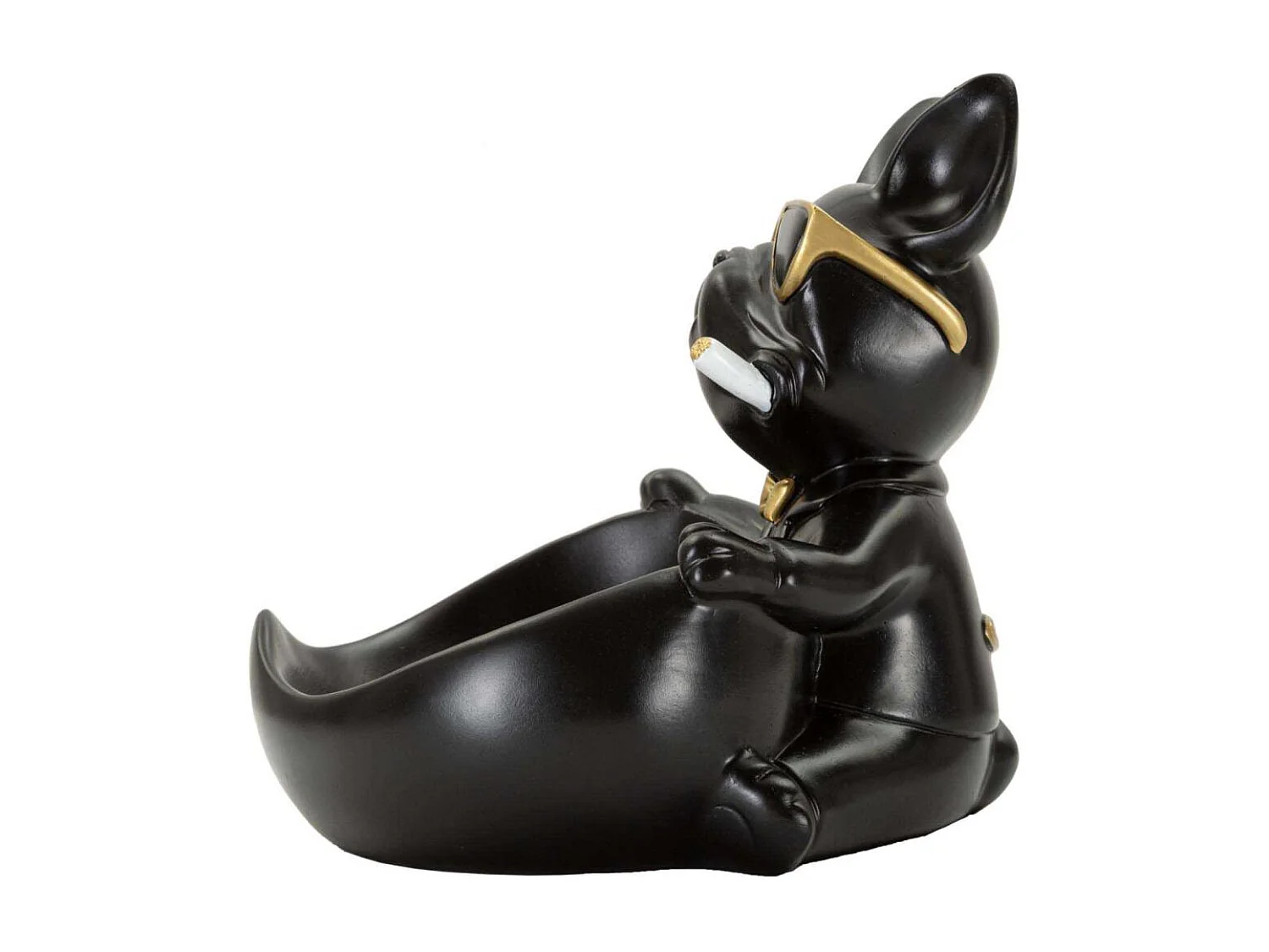 Vide-Poche Statuette Chien "Dog Ball" 20cm Noir