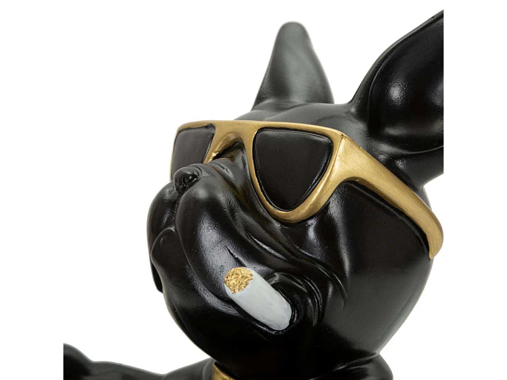 Vide-Poche Statuette Chien "Dog Ball" 20cm Noir