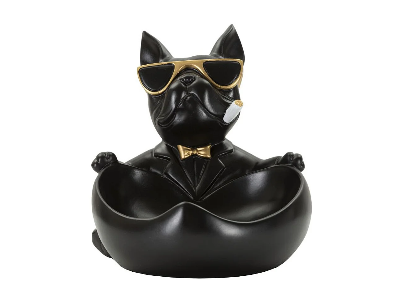 Vide-Poche Statuette Chien "Dog Ball" 20cm Noir