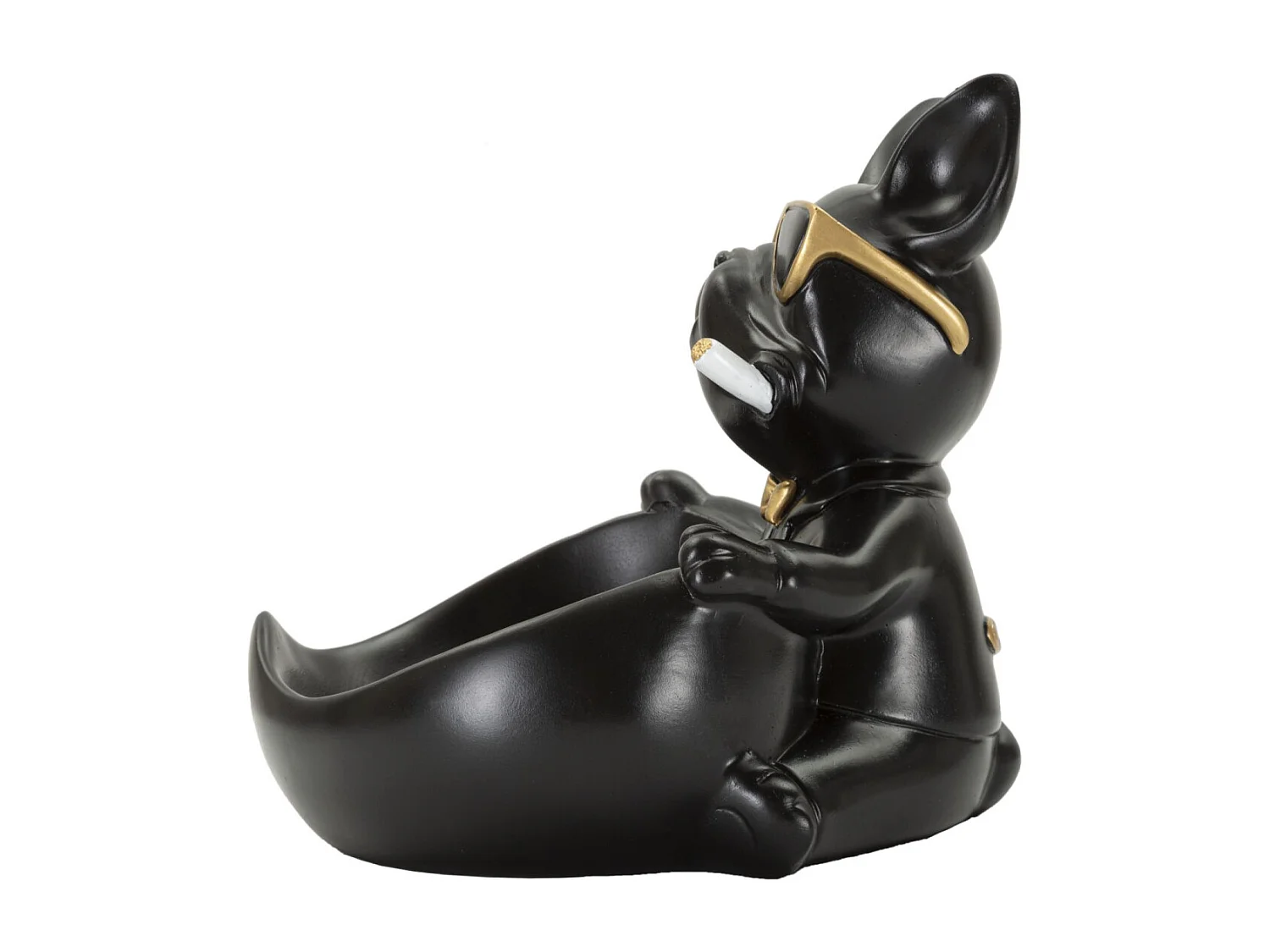 Vide-Poche Statuette Chien "Dog Ball" 20cm Noir