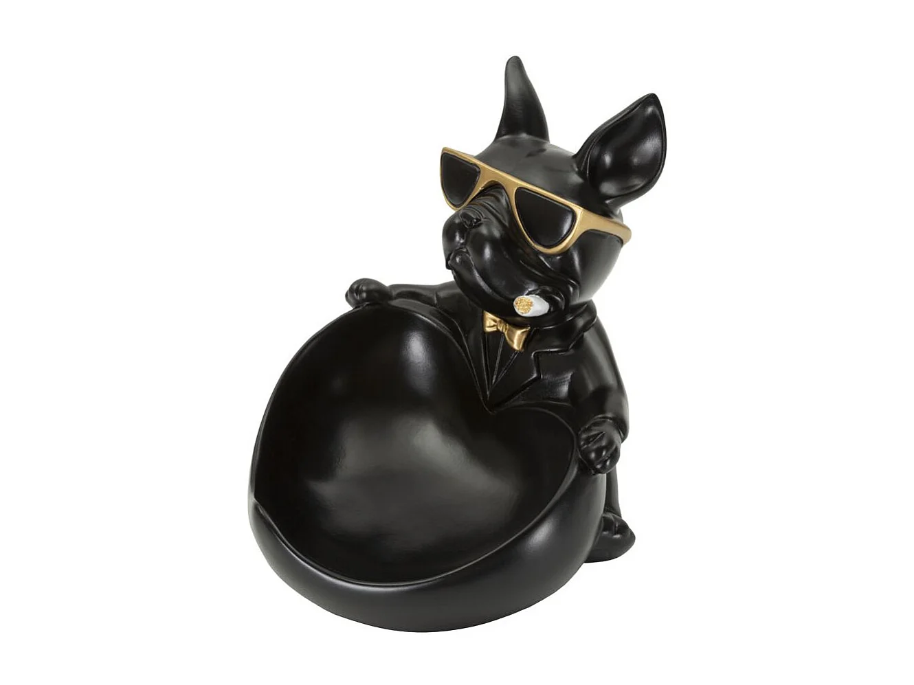 Vide-Poche Statuette Chien "Dog Ball" 20cm Noir