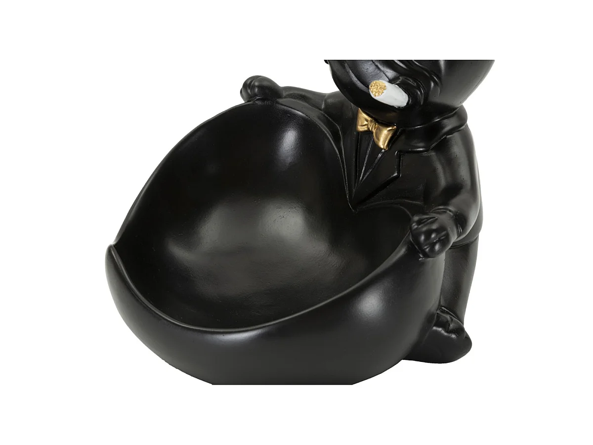 Vide-Poche Statuette Chien "Dog Ball" 20cm Noir