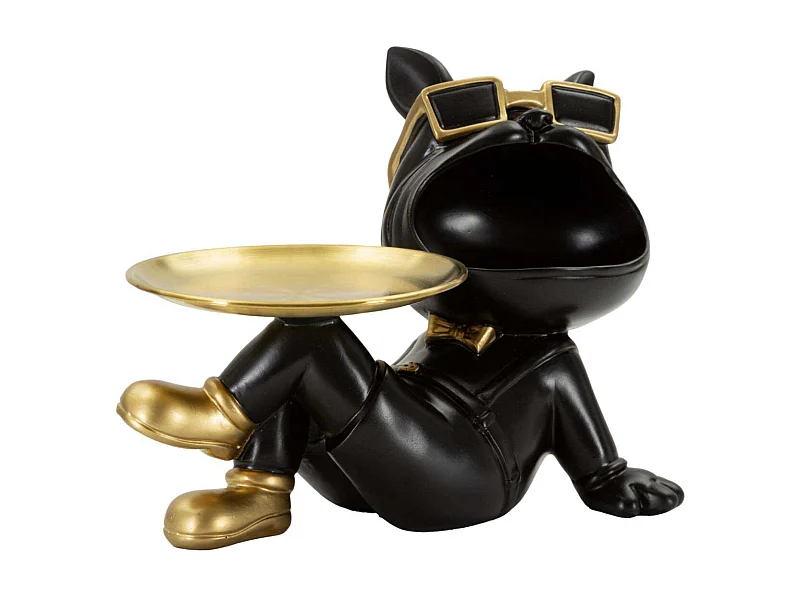 Vide-Poche Statuette Chien "Dog Buddy" 27cm Noir