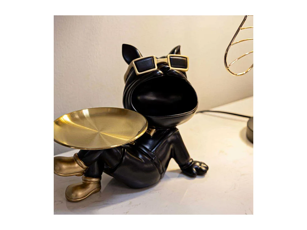 Vide-Poche Statuette Chien "Dog Buddy" 27cm Noir