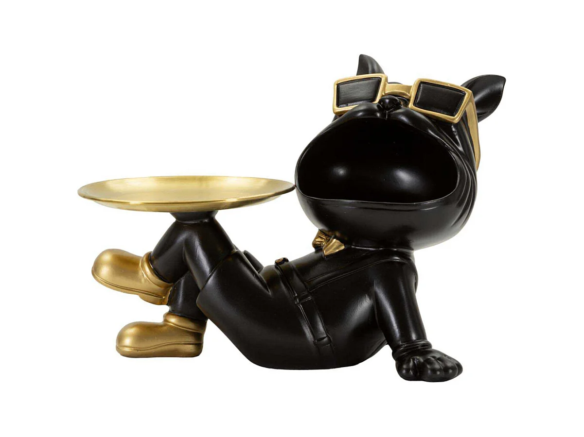 Vide-Poche Statuette Chien "Dog Buddy" 27cm Noir