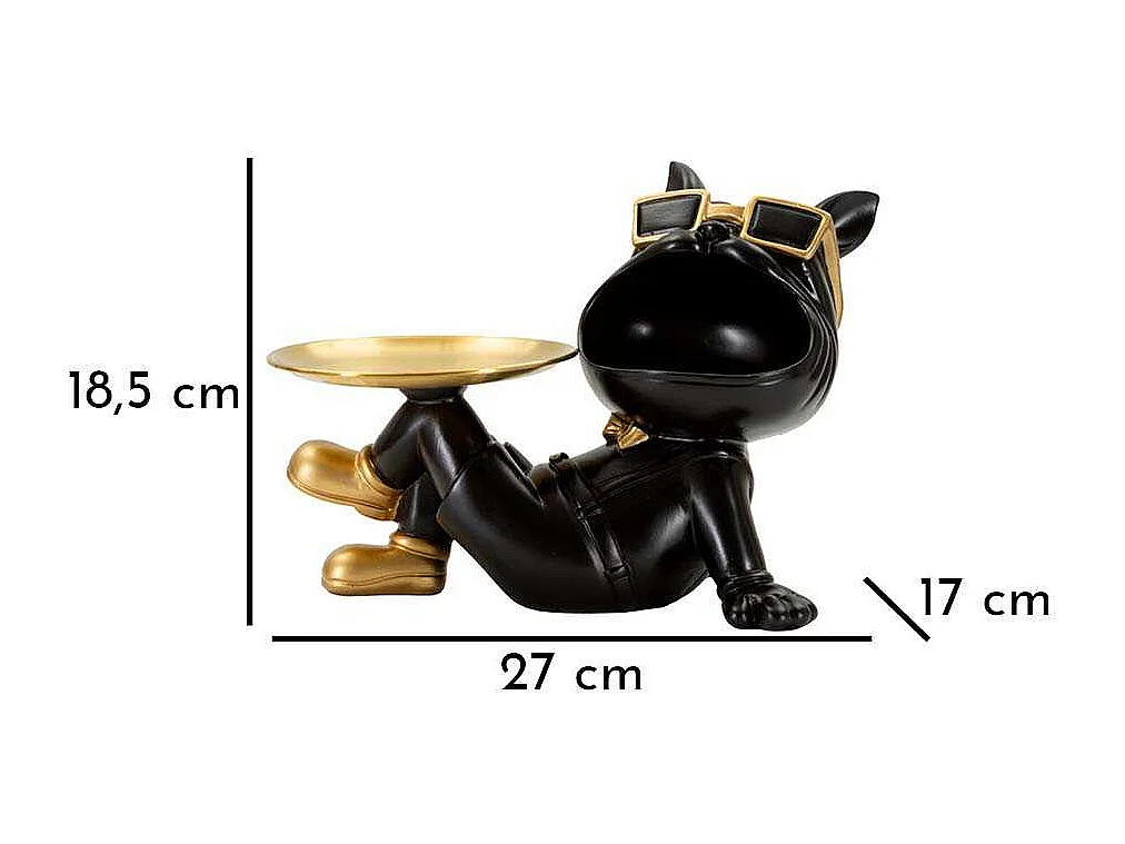 Vide-Poche Statuette Chien "Dog Buddy" 27cm Noir