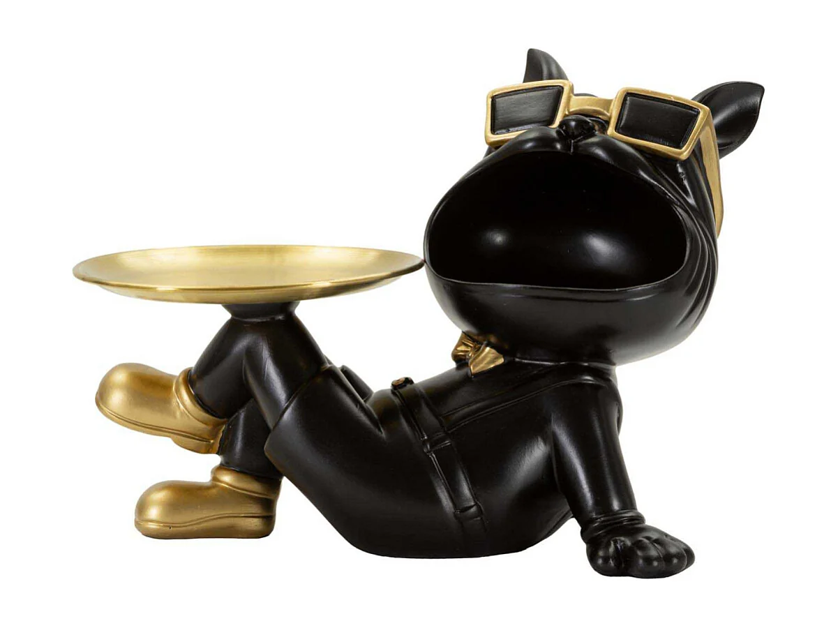 Vide-Poche Statuette Chien "Dog Buddy" 27cm Noir