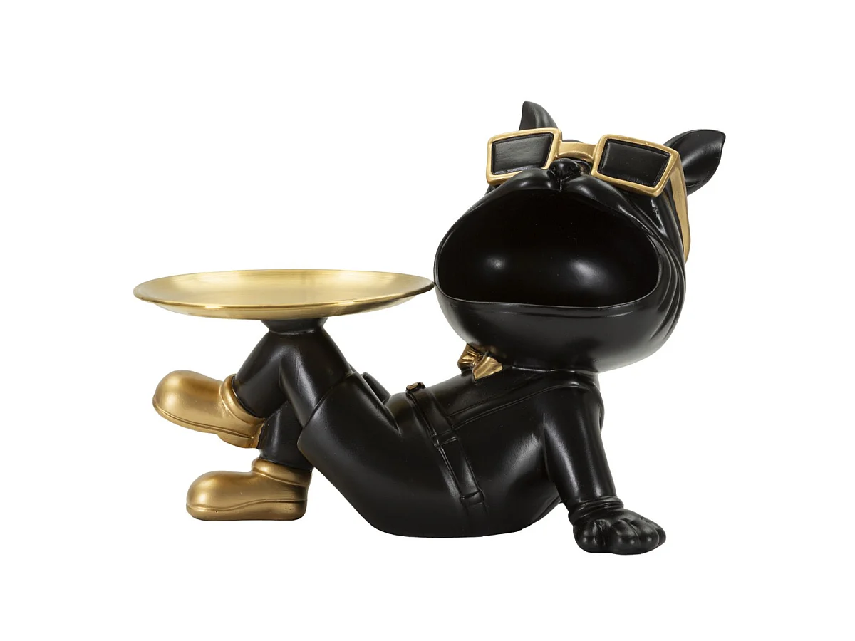 Vide-Poche Statuette Chien "Dog Buddy" 27cm Noir