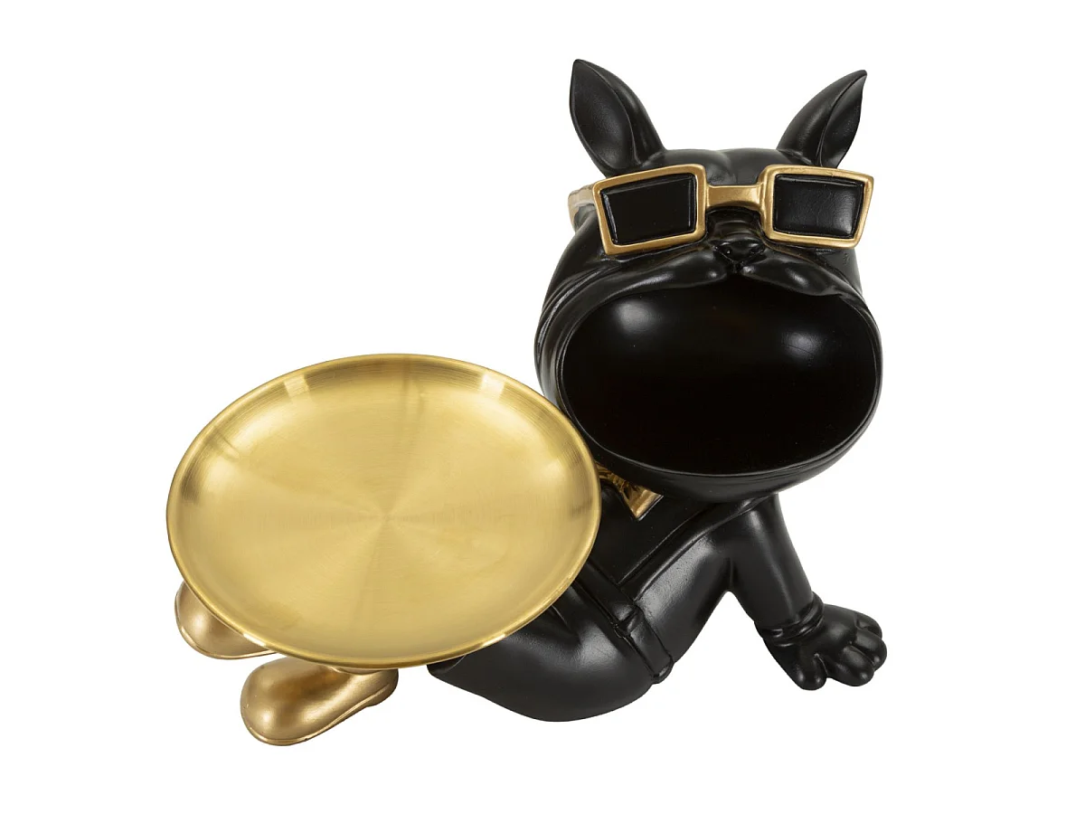 Vide-Poche Statuette Chien "Dog Buddy" 27cm Noir