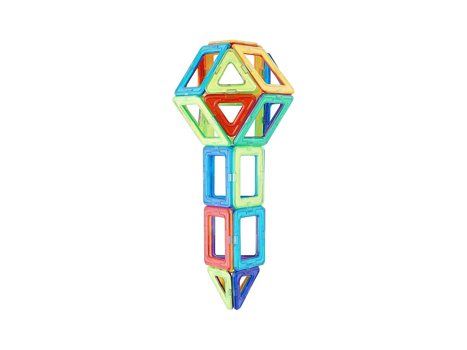 Bloc de Construction Magnétique, SucceBuy Tuiles Magnétiques, 123 Pièces pour Enfants, Ensemble de Construction avec Extras, Jouets STEM pour les 5 Ans et Plus