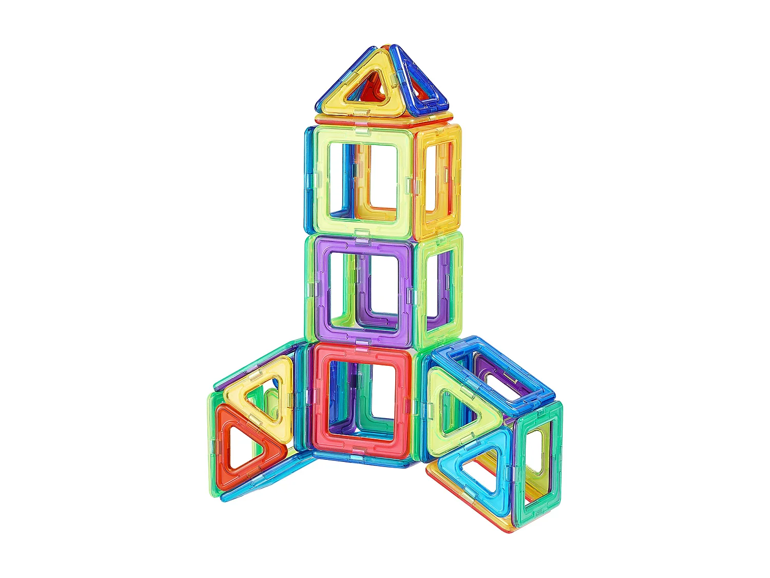 Blocchi da Costruzione Magnetici, SucceBuy Piastrelle Magnetiche, 123 Pezzi per Bambini, Set di Costruzione con Extra, Giocattoli STEM per 5 Anni e Oltre