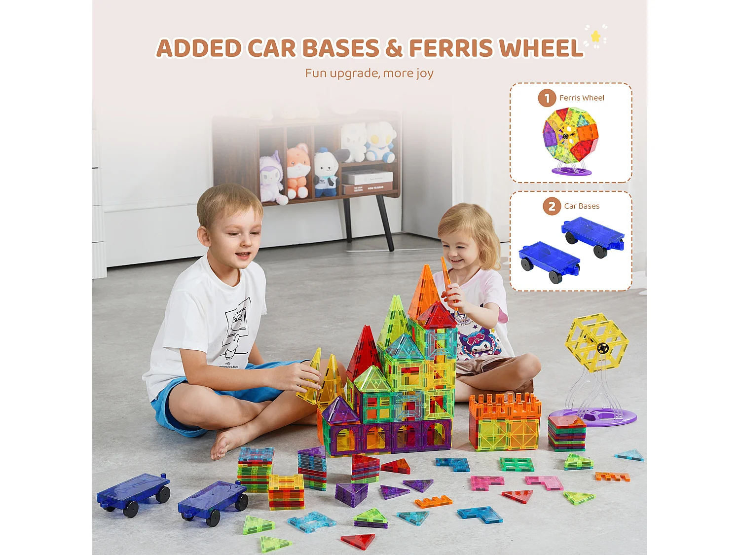 Bloc de Construction Magnétique, SucceBuy Lot de 180 Blocs de Construction Magnétiques pour Enfants en 3D