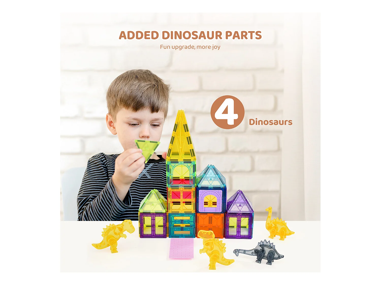 Bloc de Construction Magnétique, SucceBuy Lot de 56 Tuiles Magnétiques, Blocs de Construction 3D pour Enfants, Ensemble de Construction Magnétique