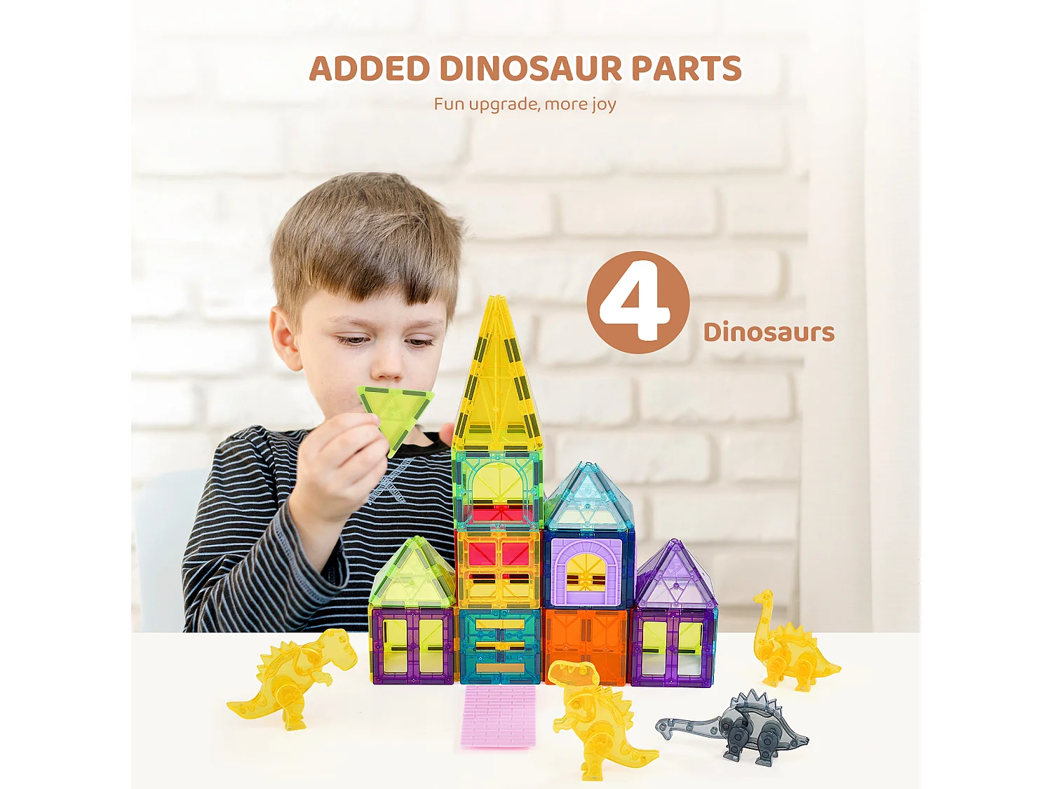 Bloc de Construction Magnétique, SucceBuy Lot de 56 Tuiles Magnétiques, Blocs de Construction 3D pour Enfants, Ensemble de Construction Magnétique