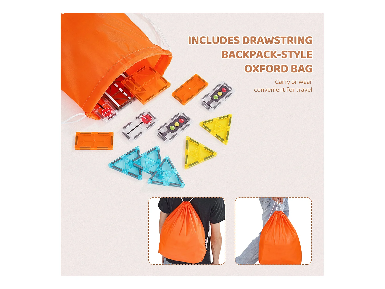 Bloc de Construction Magnétique, SucceBuy Lot de 56 Tuiles Magnétiques, Blocs de Construction Magnétiques 3D pour Enfants, Ensemble de Jouets STEM