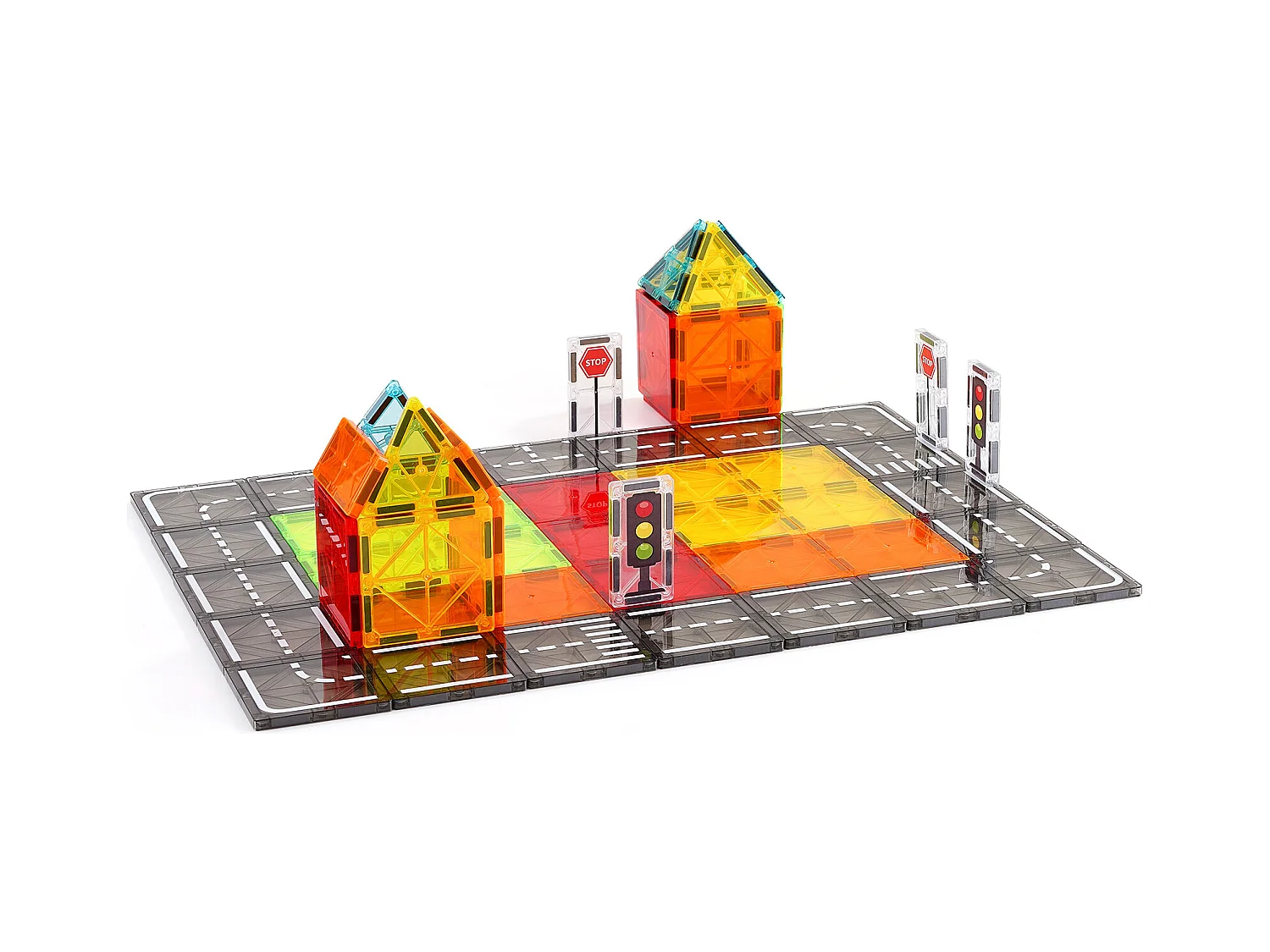 Bloc de Construction Magnétique, SucceBuy Lot de 56 Tuiles Magnétiques, Blocs de Construction Magnétiques 3D pour Enfants, Ensemble de Jouets STEM