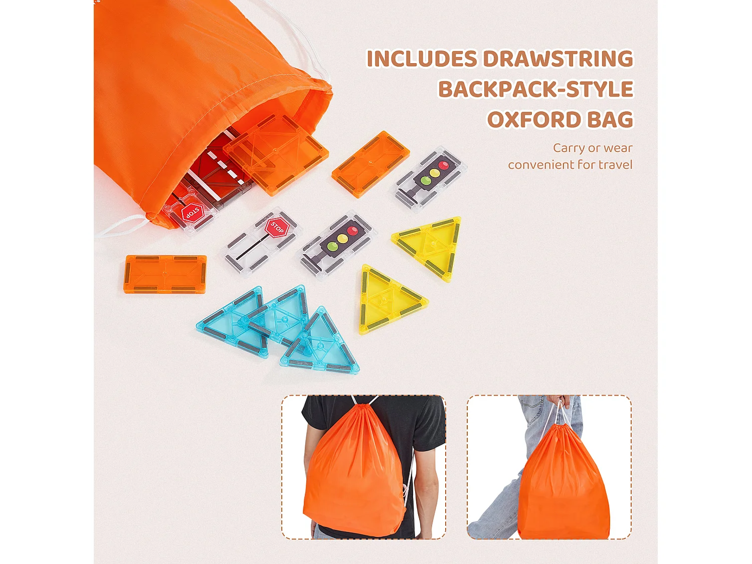 Bloc de Construction Magnétique, SucceBuy Lot de 56 Tuiles Magnétiques, Blocs de Construction Magnétiques 3D pour Enfants, Ensemble de Jouets STEM